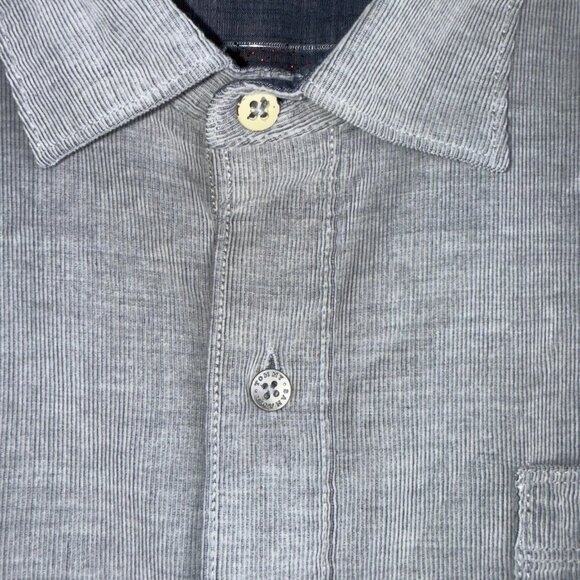 Tommy Bahama Coastline Cord Long Sleeve Shirt Men's Big & Tall 3XB Zinc Gray - Picture 5 of 11
